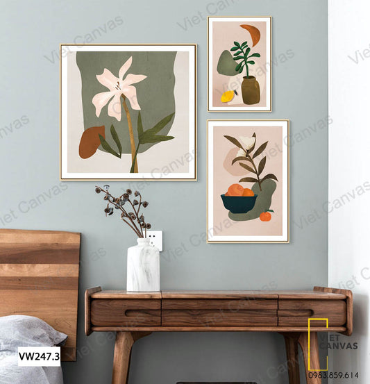 Bộ 3 Tranh Hoa Quả Ấn Tượng - VW247.3