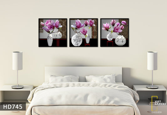 Bộ 3 Tranh Hoa Sắc Tím - HD745