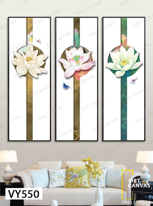 Bộ 3 Tranh Hoa Sen - VY550
