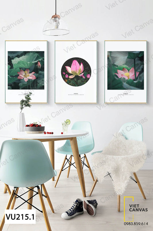 Bộ 3 Tranh Đầm Sen - VU215.1