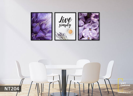 Bộ 3 Tranh Hoa Tím Nghệ Thuật - NT204