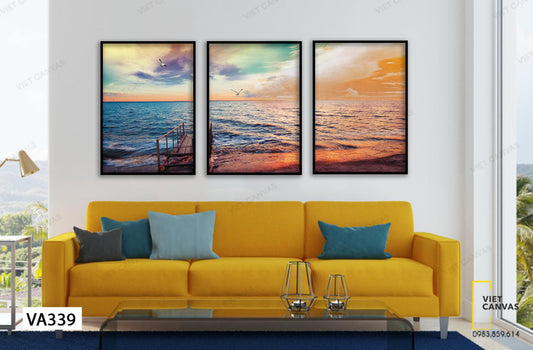 Bộ 3 Tranh Hoàng Hôn Chiều - VA339