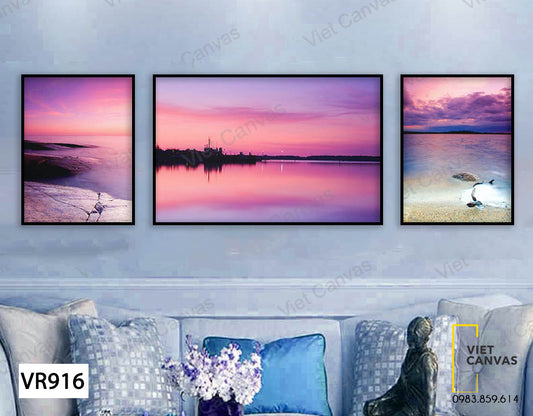 Bộ 3 Tranh Biển Và Bầu Trời - VR916