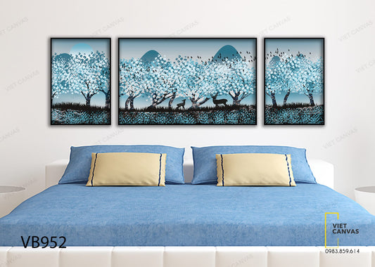 Bộ 3 Tranh Hươu Con Giữa Rừng Cây - VB952