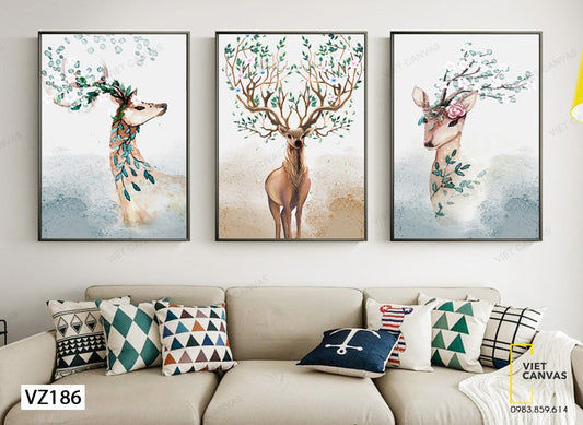 Bộ 3 Tranh Hươu Con Thần Thái - VZ186