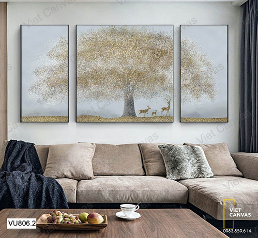 Bộ 3 Tranh Hươu Và Cây - VU806.2
