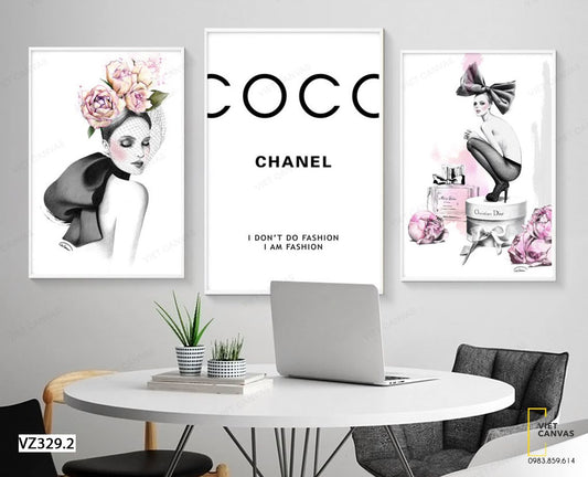 Bộ 3 Tranh Cô Gái Cá Tính Và Quotes - VZ329.2