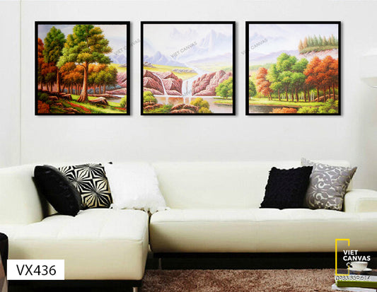 Bộ 3 Tranh Khu Rừng Mùa Thu - VX436