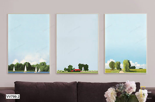 Bộ 3 Tranh Thiên Nhiên Và Bầu Trời Xanh - VV799.2