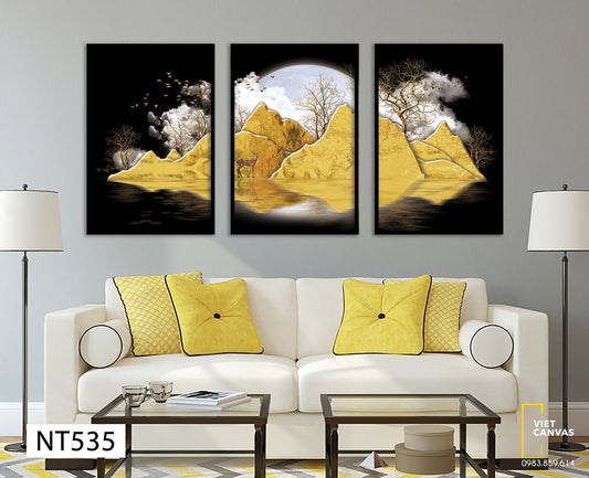 Bộ 3 Tranh Khung Cảnh Trong Rừng Thơ Mộng - NT535
