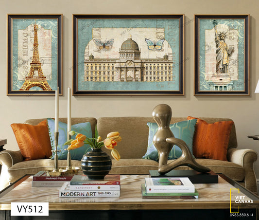Bộ 3 Tranh Kiến Trúc Nổi Tiếng Châu Âu - VY512