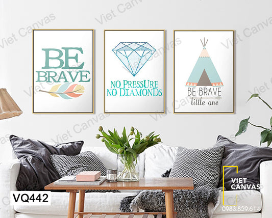 Bộ 3 Tranh Kim Cương Và Quotes - VQ442
