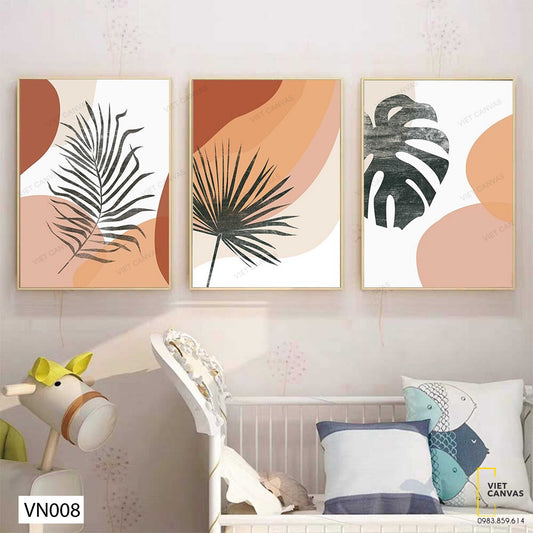 Bộ 3 Tranh Lá Cây - VN008