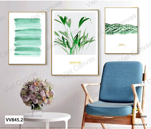 Bộ 3 Tranh Lá Cây - VV845.2