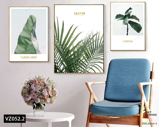 Bộ 3 Tranh Lá Cây Sinh Động - VZ052.2