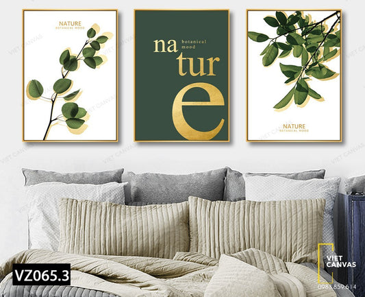 Bộ 3 Tranh Lá Cây Thiên Nhiên - VZ065.3