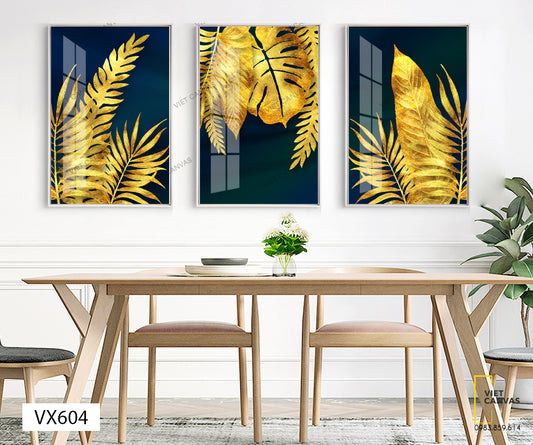 Bộ 3 Tranh Lá Cây Vàng - VX604