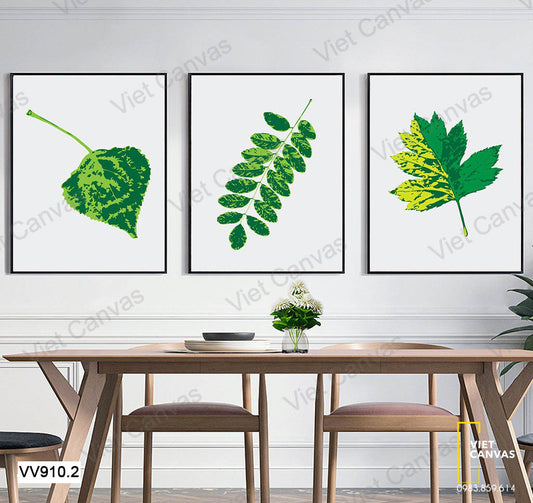 Bộ 3 Tranh Lá Cây Xanh - VV910.2
