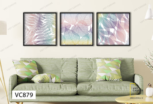 Bộ 3 Tranh Lá Đầy Sắc Màu - VC879