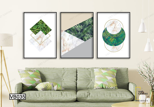 Bộ 3 Tranh Lá Dương Xỉ Ẩn Hiện - VB035