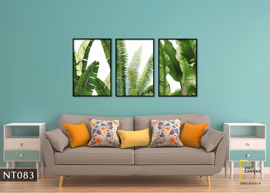 Bộ 3 Tranh Lá Xanh - NT083