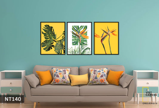 Bộ 3 Tranh Lá Xanh - NT140