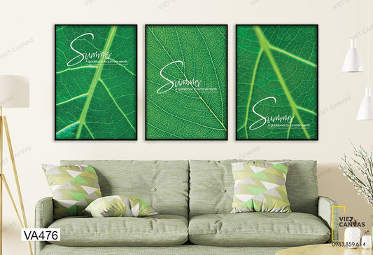 Bộ 3 Tranh Lá Xanh - VA476