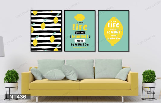 Bộ 3 Tranh Những Quả Chanh Và Quotes - NT436