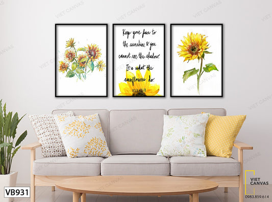 Bộ 3 Tranh Hoa Hướng Dương - VB931