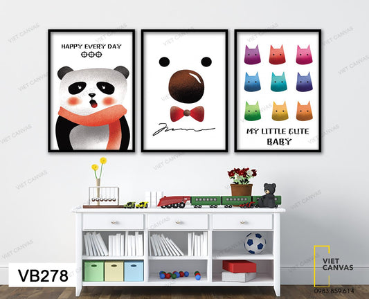 Bộ 3 Tranh Chú Gấu Dễ Thương - VB278
