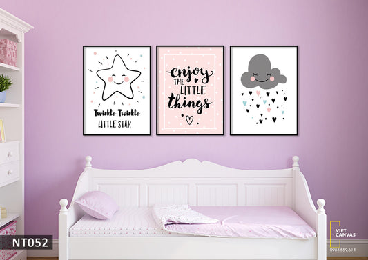 Bộ 3 Tranh Mây, Ngôi Sao Và Quotes - NT052