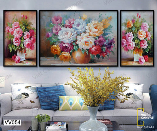 Bộ 3 Tranh Những Bình Hoa - VV054