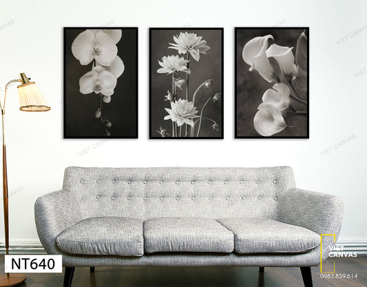 Bộ 3 Tranh Loài Hoa Thuần Khiết - NT640