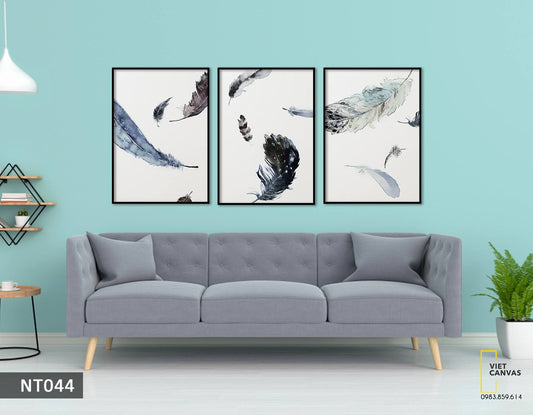 Bộ 3 Tranh Lông Vũ Nghệ Thuật - NT044