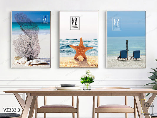 Bộ 3 Tranh Biển Xanh - VZ333.3