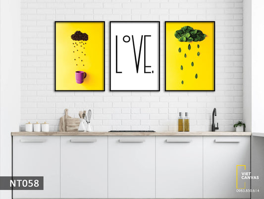 Bộ 3 Tranh Love The Rain - NT058