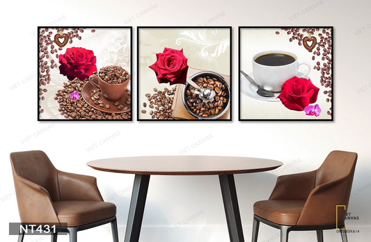 Bộ 3 Tranh Ly Coffee Đắng - NT431