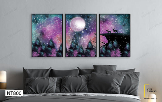Bộ 3 Tranh Khu Rừng Tím Mộng Mơ - NT800