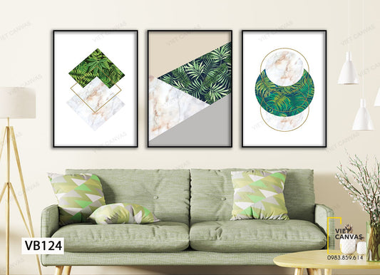 Bộ 3 Tranh Màu Xanh Của Dương Xỉ - VB124