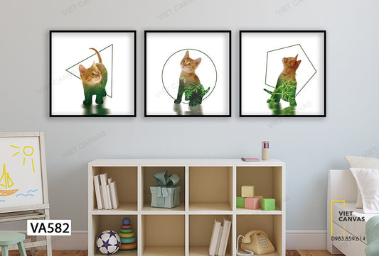 Bộ 3 Tranh Mèo Con Đáng Yêu - VA582