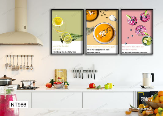 Bộ 3 Tranh Món Tráng Miệng - NT966
