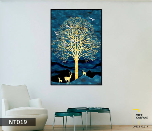 Tranh Hươu Và Cây Vàng - NT019