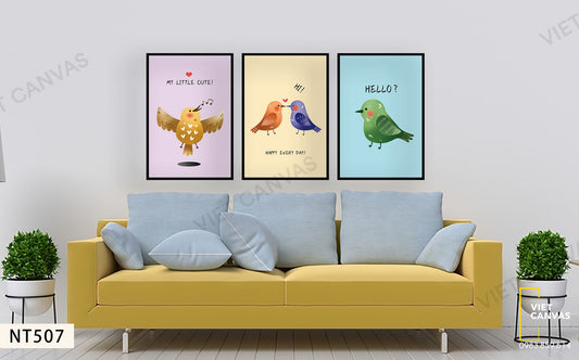 Bộ 3 Tranh Những Chú Chim Xinh - NT507