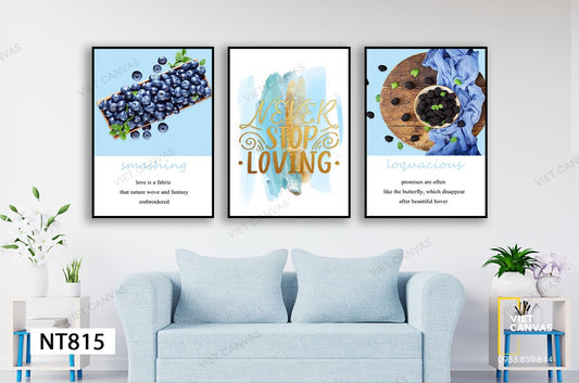 Bộ 3 Tranh Trái Cây Và Quotes - NT815