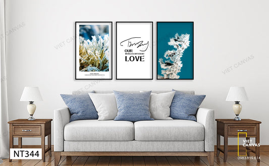 Bộ 3 Tranh Ngắm Tuyết Đầu Mùa Và Quotes - NT344