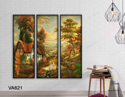 Bộ 3 Tranh Ngôi Nhà Cổ Tích - VA621