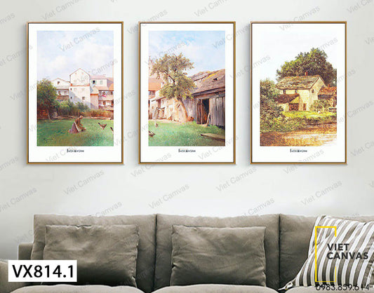 Bộ 3 Tranh Ngôi Làng Quê - VX814.1