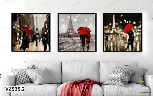 Bộ 3 Tranh Khung Cảnh Bên Ngọn Tháp - VZ535.2