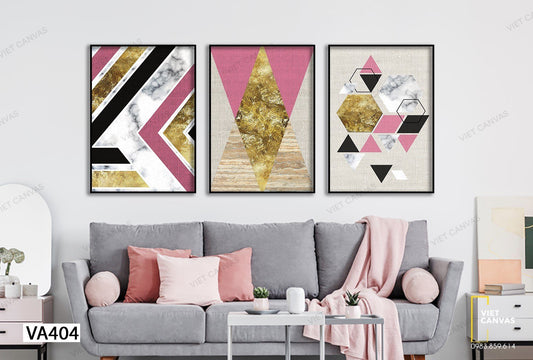 Bộ 3 Tranh Những Khối Hình Ngọt Ngào - VA404