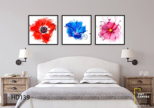 Bộ 3 Tranh Những Cánh Hoa Rực Rỡ - HD139